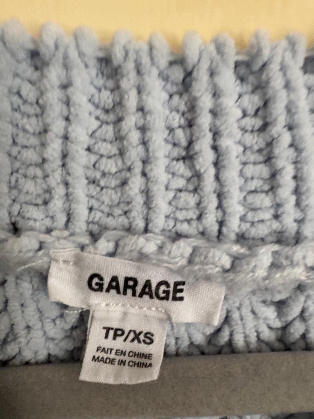 Garage Soft Light Blue Cable Knit Sweater - Picture 2 of 2